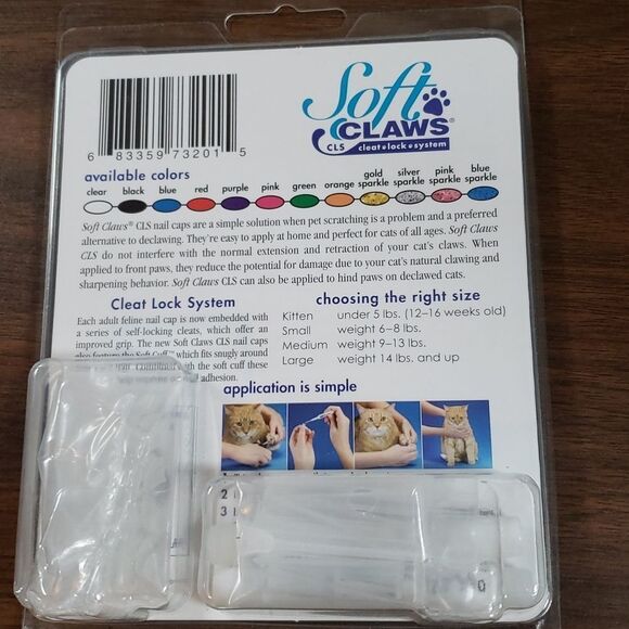 NEW‎ Soft Claws Nail Caps for Cats 40 Caps & Adhesive 4 Complete Applications - Picture 2 of 2